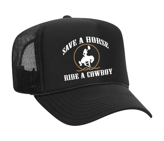 the "save a horse" trucker (black)