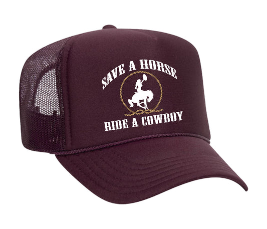 the "save a horse" trucker (maroon)